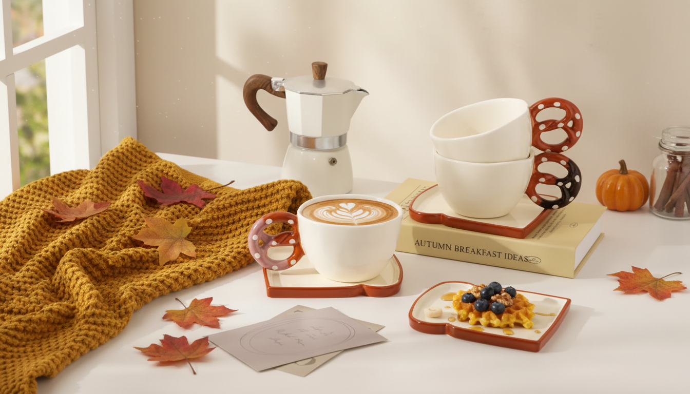 350ml Ceramic Mug & Saucer Set for Coffee and Tea
