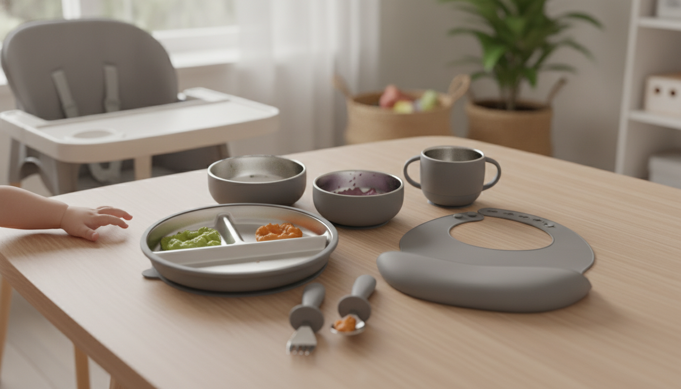 7-Piece Silicone Baby Feeding Set for Easier Mealtimes