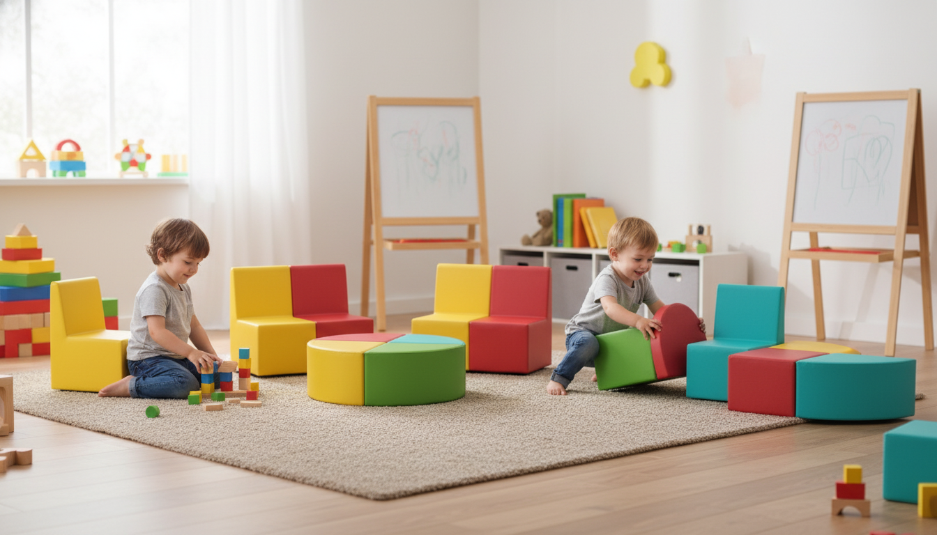 8-Piece Modular Kids Sofa Set for Playrooms & Daycares