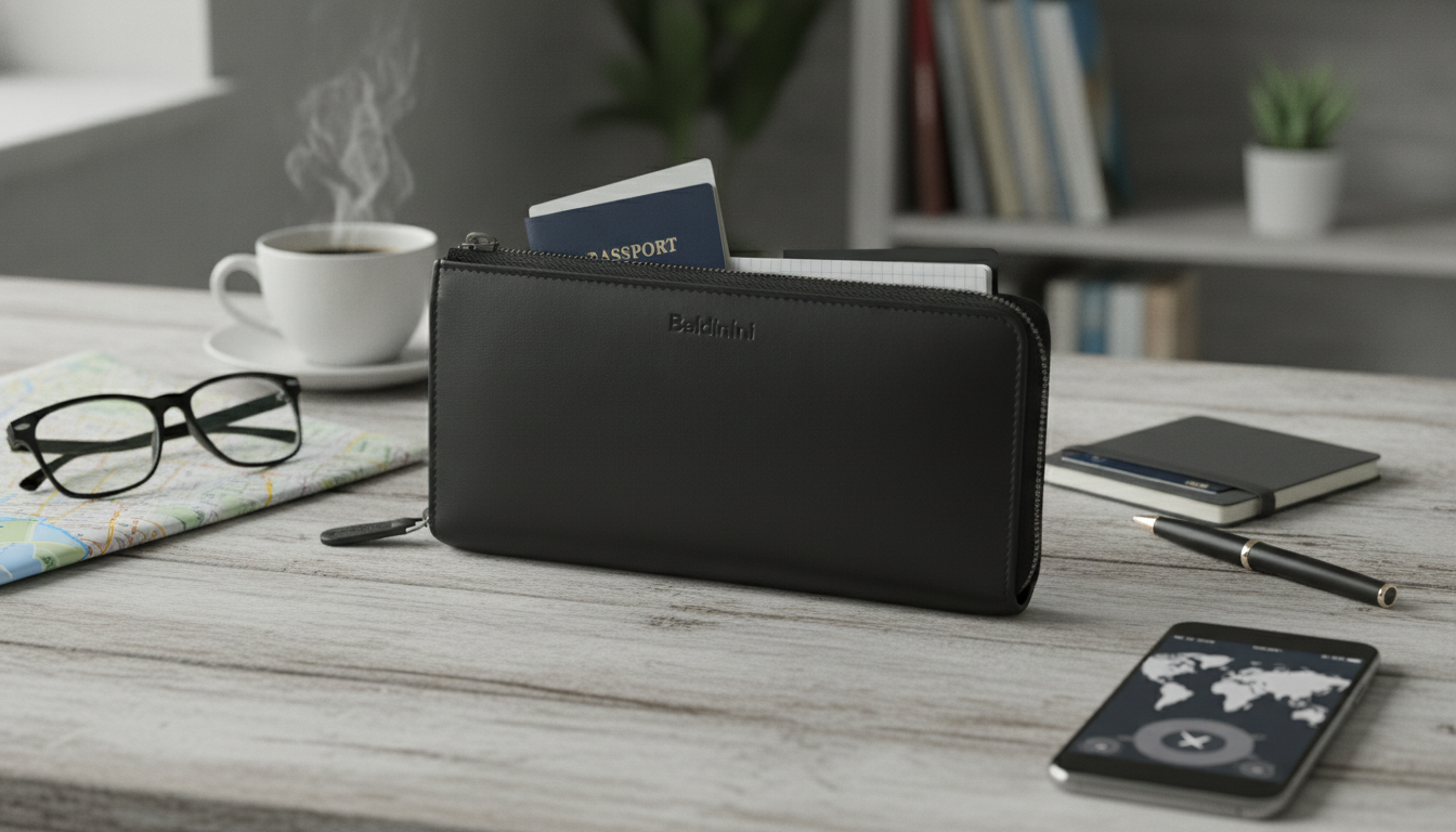Baldinini Trend Black Leather Travel Organizer Guide
