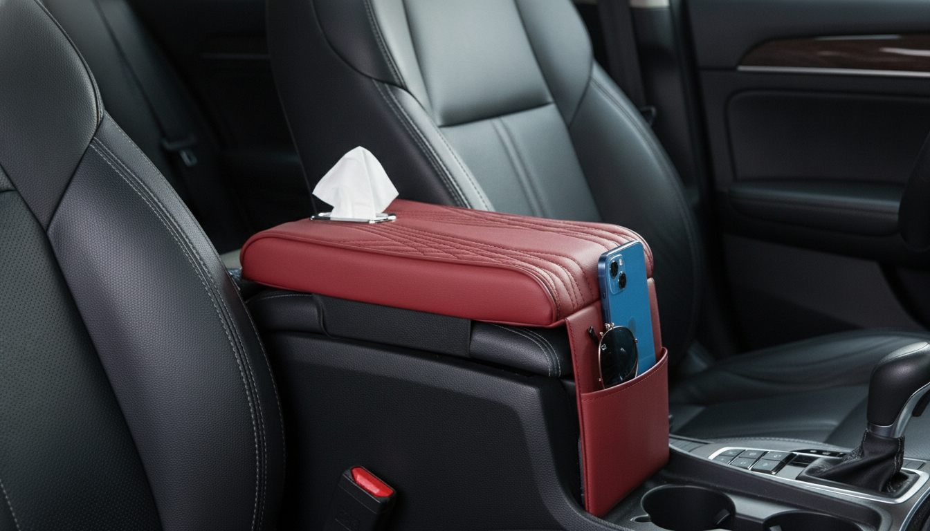 Console Protector with Tissue Holder & Side Storage