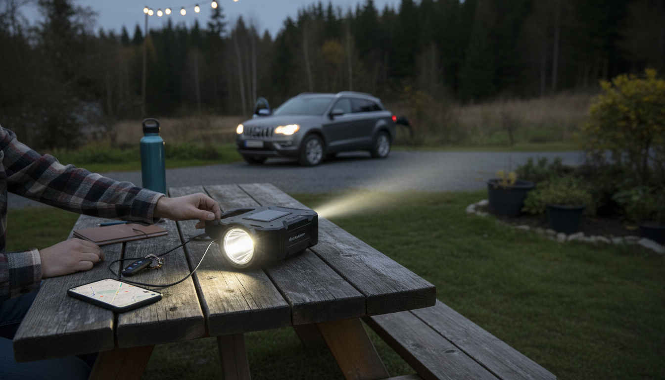 Dual-Source Rechargeable LED Searchlight for Home & Car