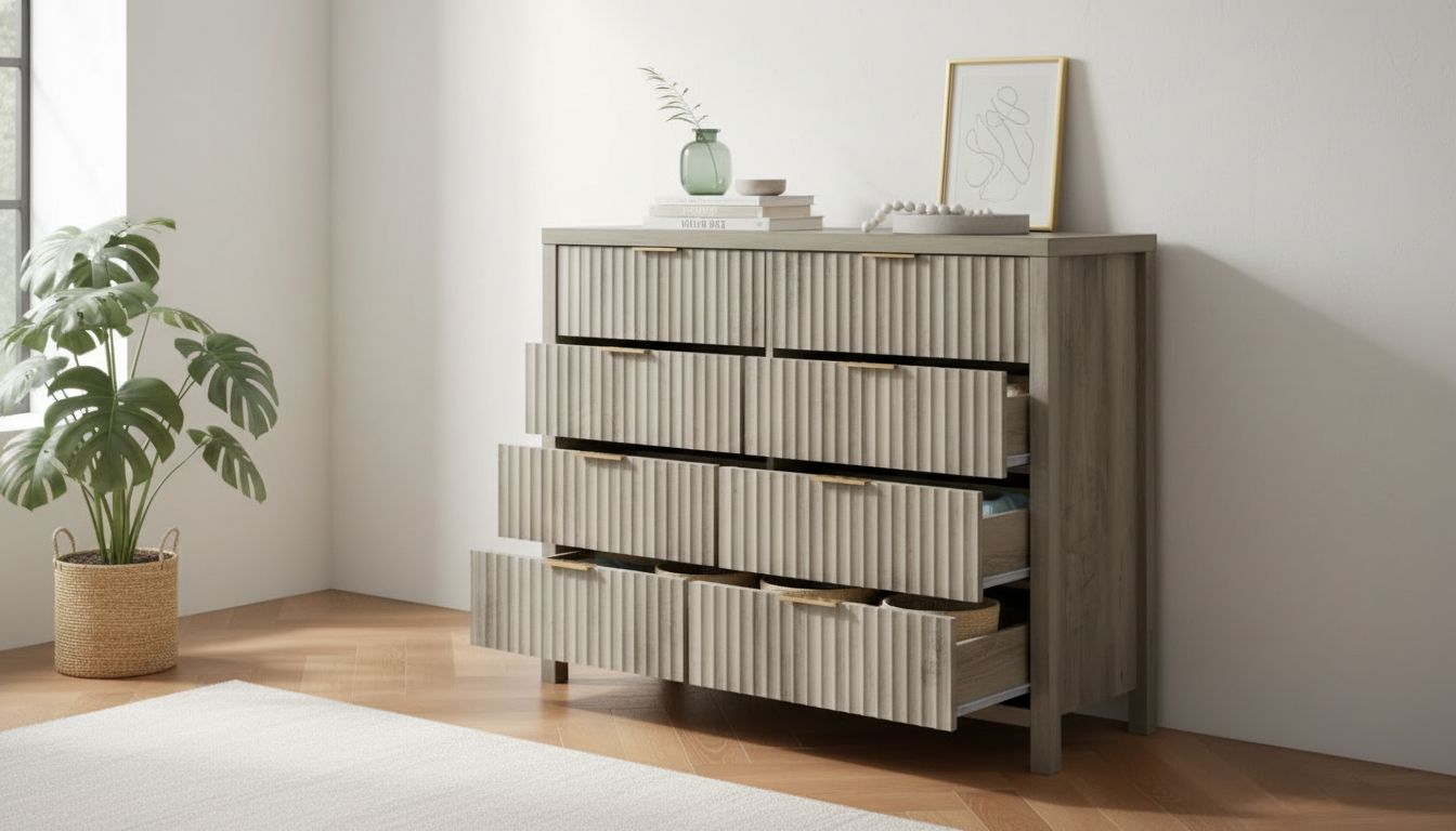 Modern Fluted 7-Drawer Dresser for Calm, Stylish Storage