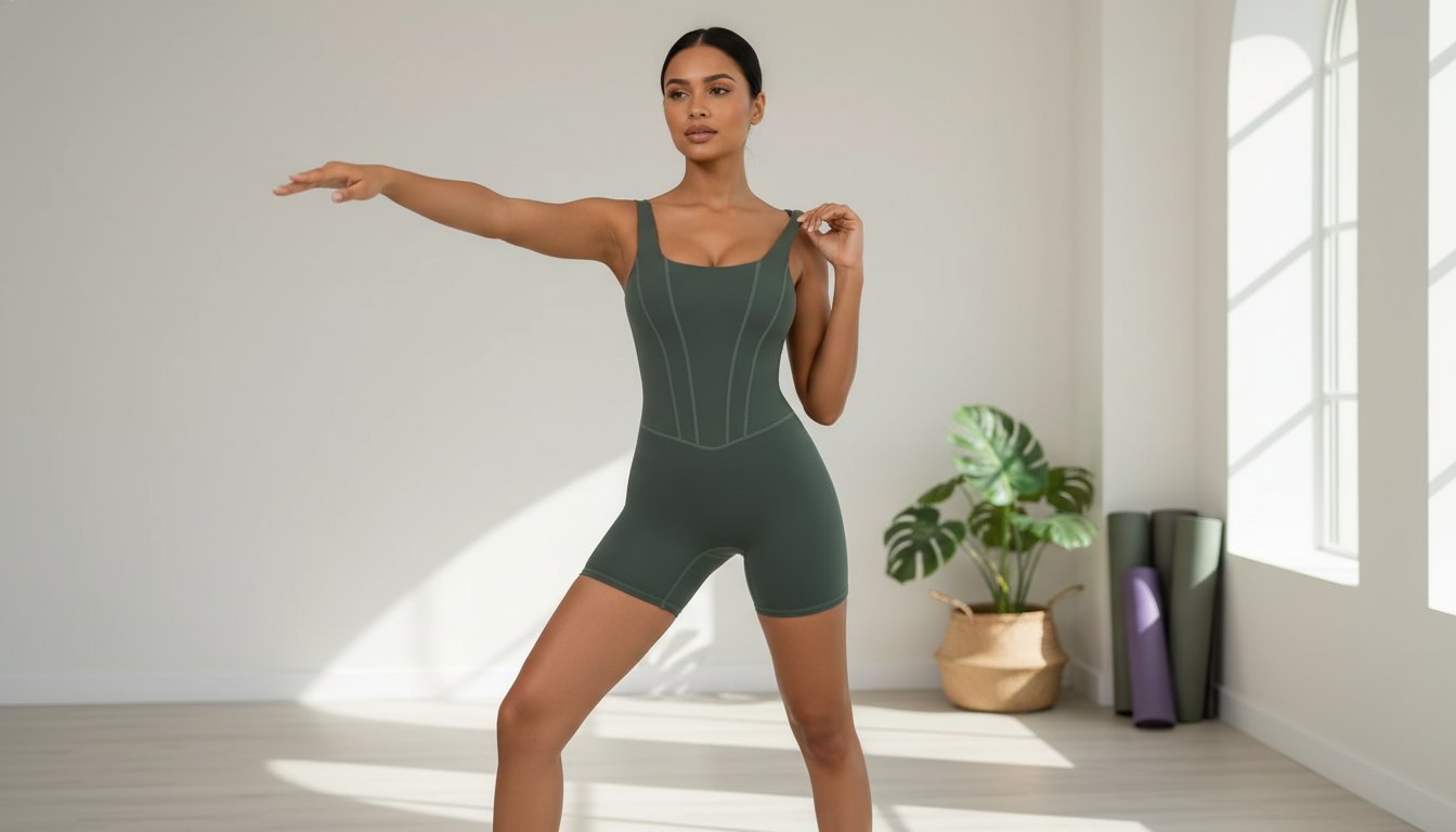 Quick-Dry Yoga Jumpsuit: Adjustable Straps, Push-Up Fit