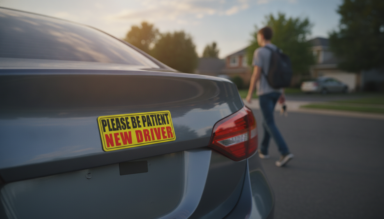 Reflective Student Driver Magnet: Please Be Patient Sign