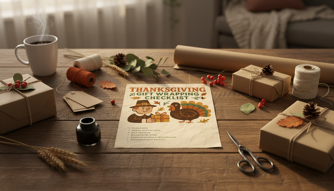 Cozy Thanksgiving Gift Wrapping Checklist + Rustic Ideas