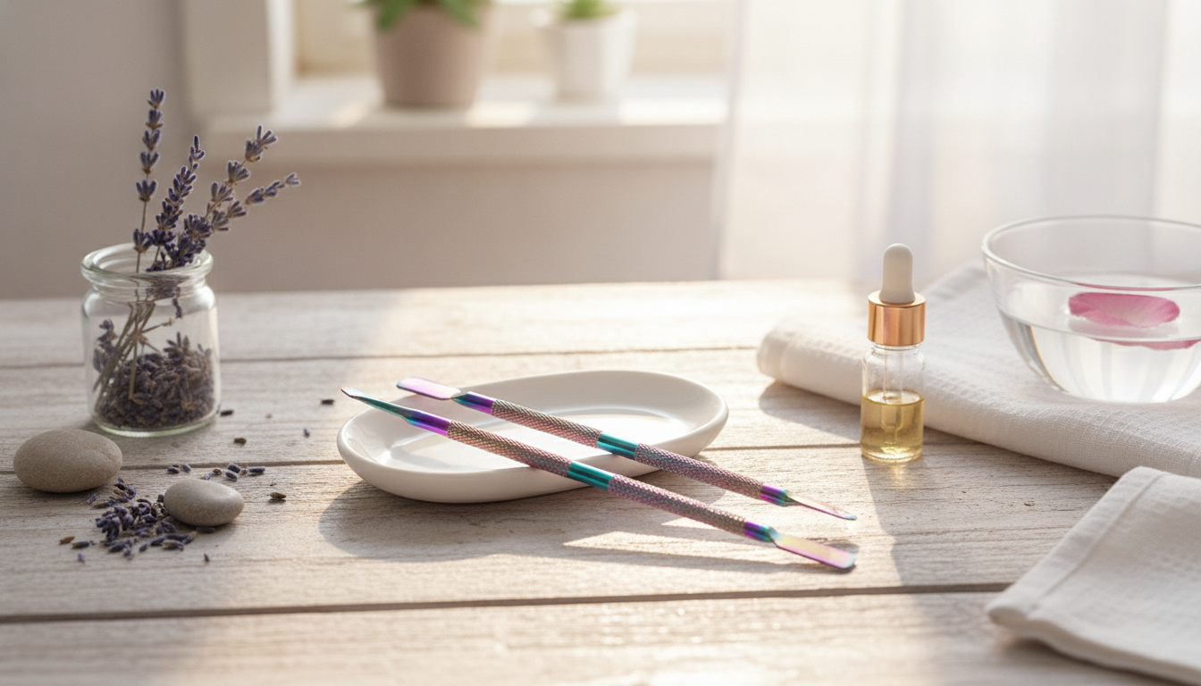 Titanium Double-Ended Cuticle Pushers: 4-Piece Prep Guide