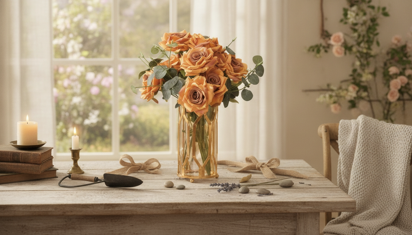 Rustic Styling Guide: Vintage Glass Vase + Metal Frame