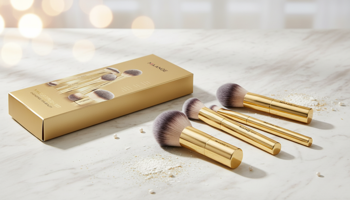 5-Piece Makeup Brush Set: Smooth Foundation + Powder