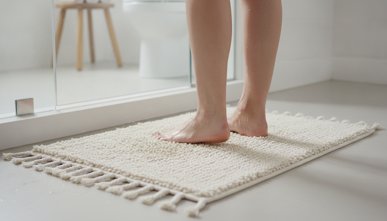 Absorbent Bathroom Door Mat: Stop Drips, Add Grip