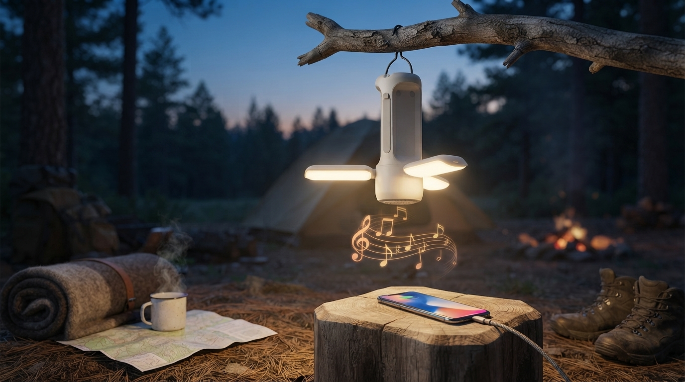 Foldable Camping Lantern: Speaker + 9000mAh Power Bank