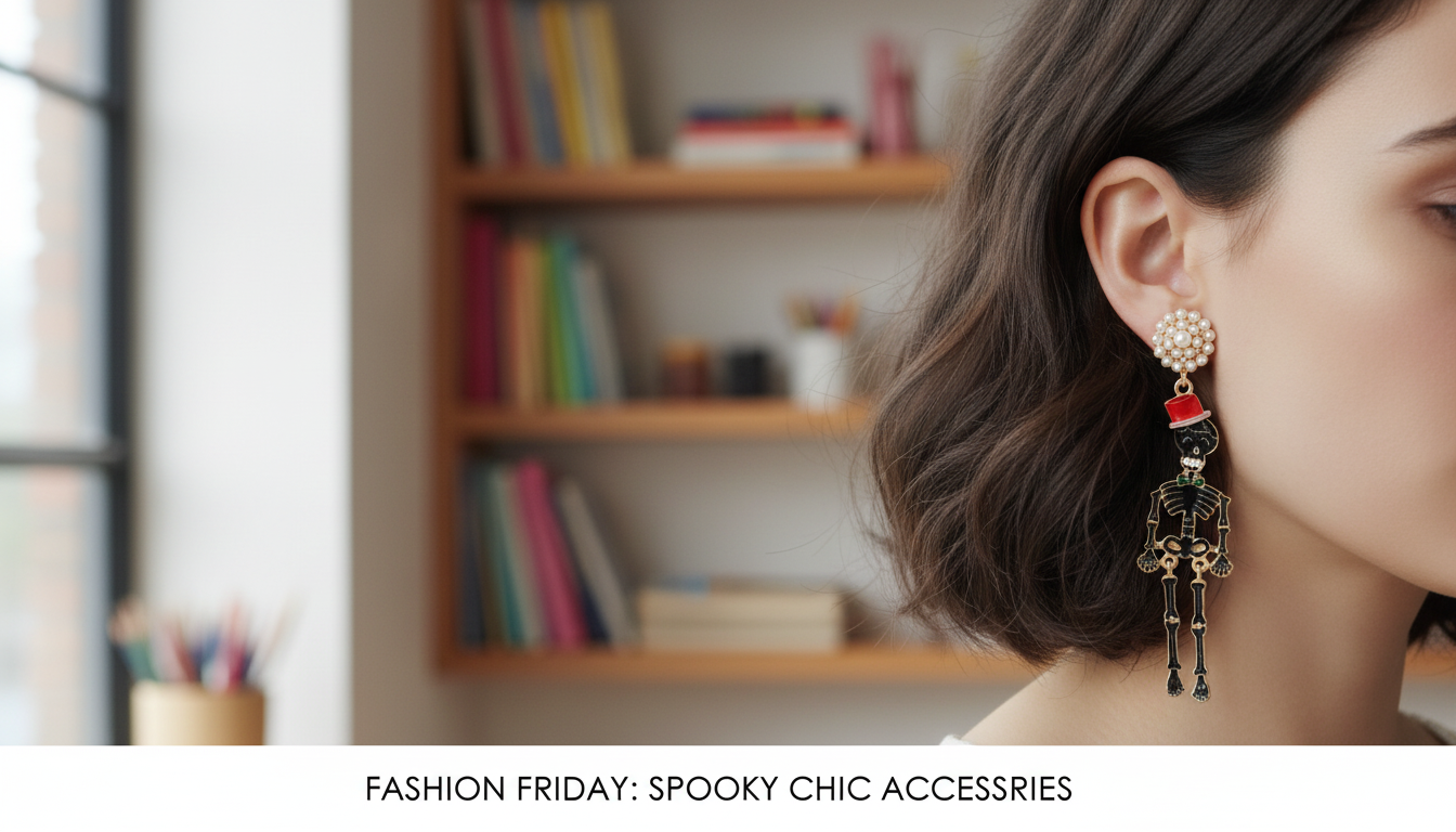 Skull + Pearl Geometric Drop Earrings: Edgy, Chic Style