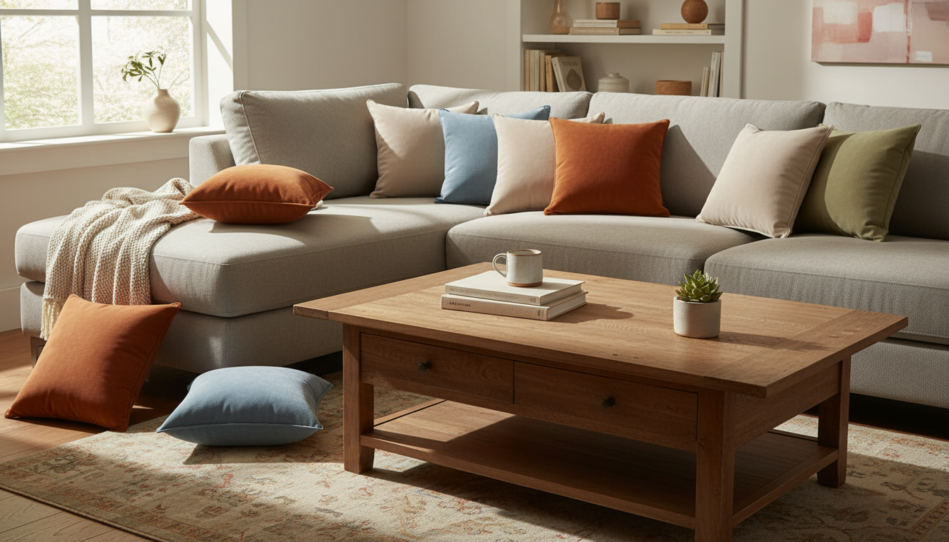 Soft Chenille Herringbone Pillow Cover: Solid Texture