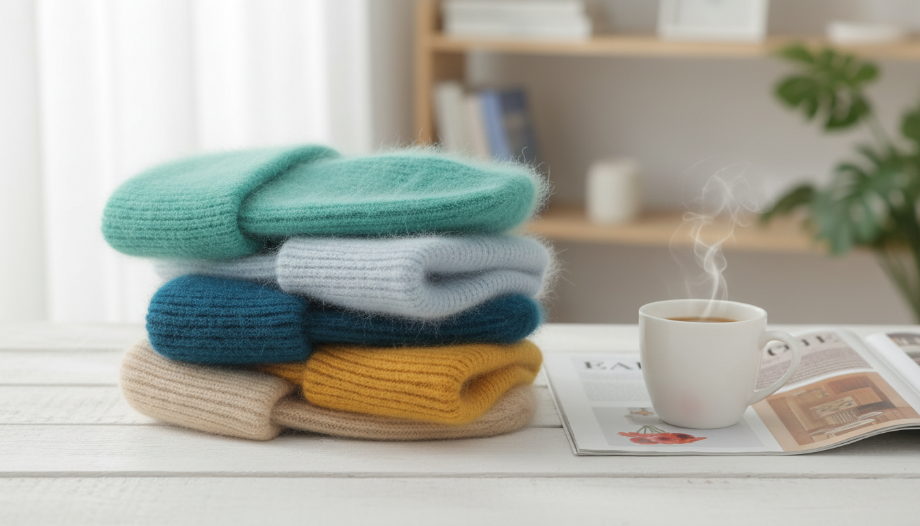 Soft Rabbit Fur Knit Beanie: 9 Colors, Unisex Warmth