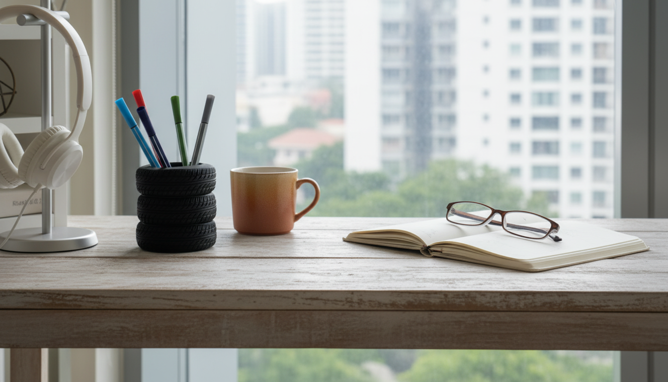 Tire-Shaped Pen Holder for a Fun, Organized Desk