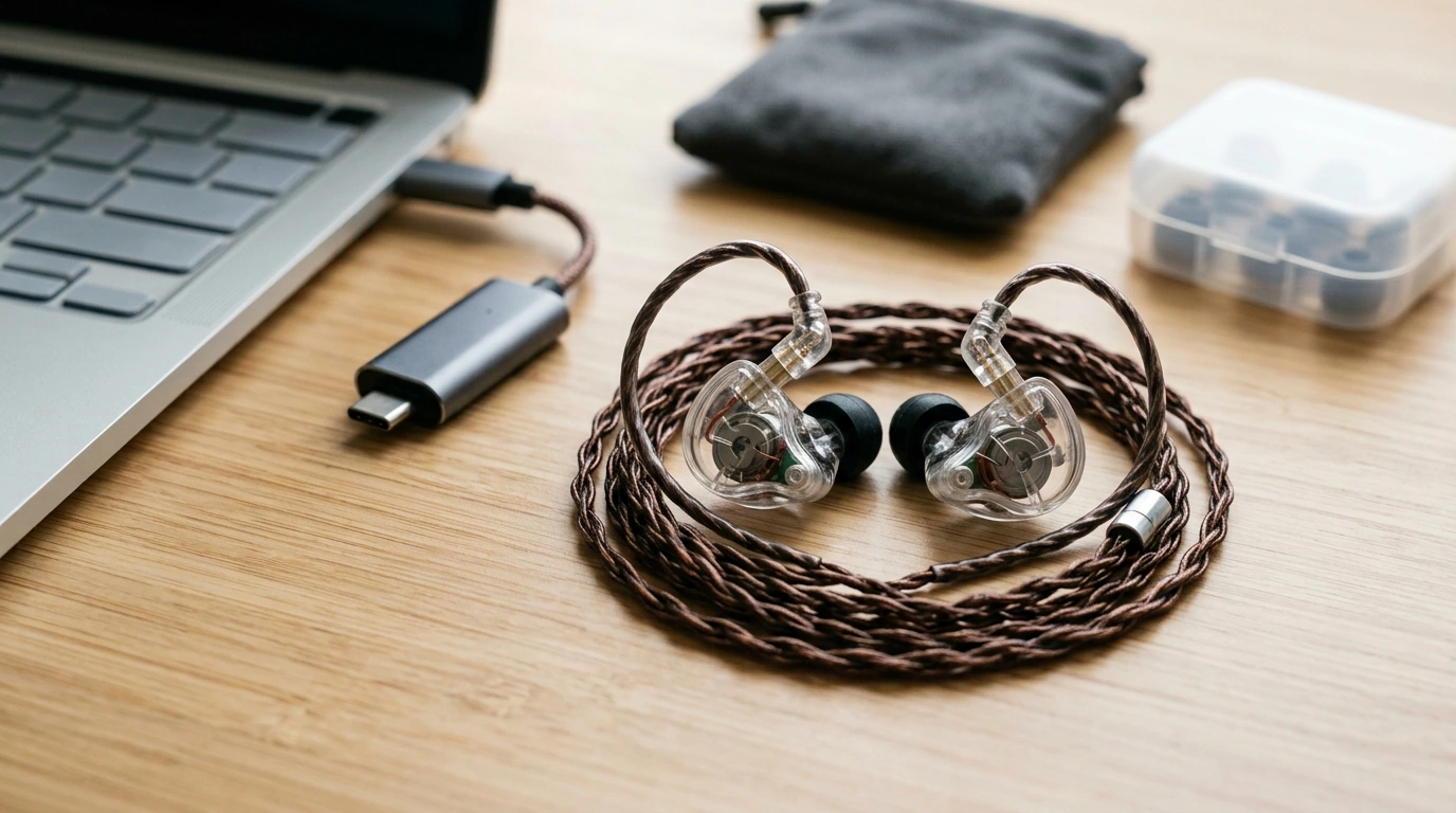 Clear 10mm HiFi In-Ear Earphones w/ Detachable Cable