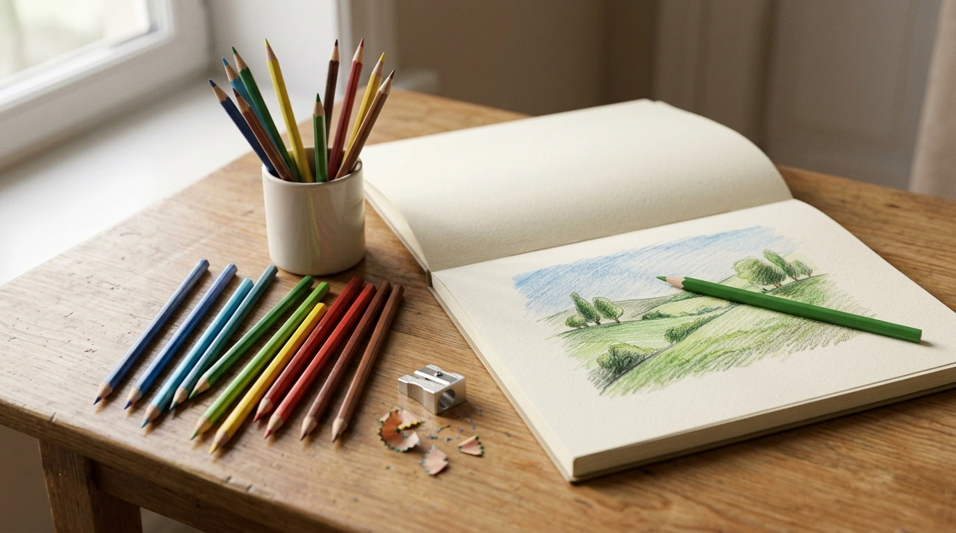 12-Color Pencil Set for Kids & Artists: Sketch and Shade