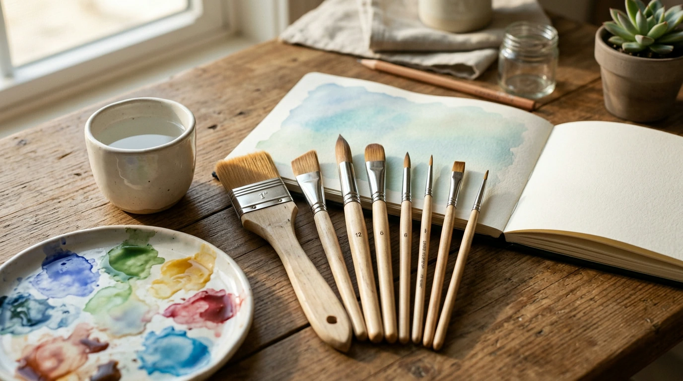 19-Piece Nylon Paint Brush Set: Multihead Wooden Handles