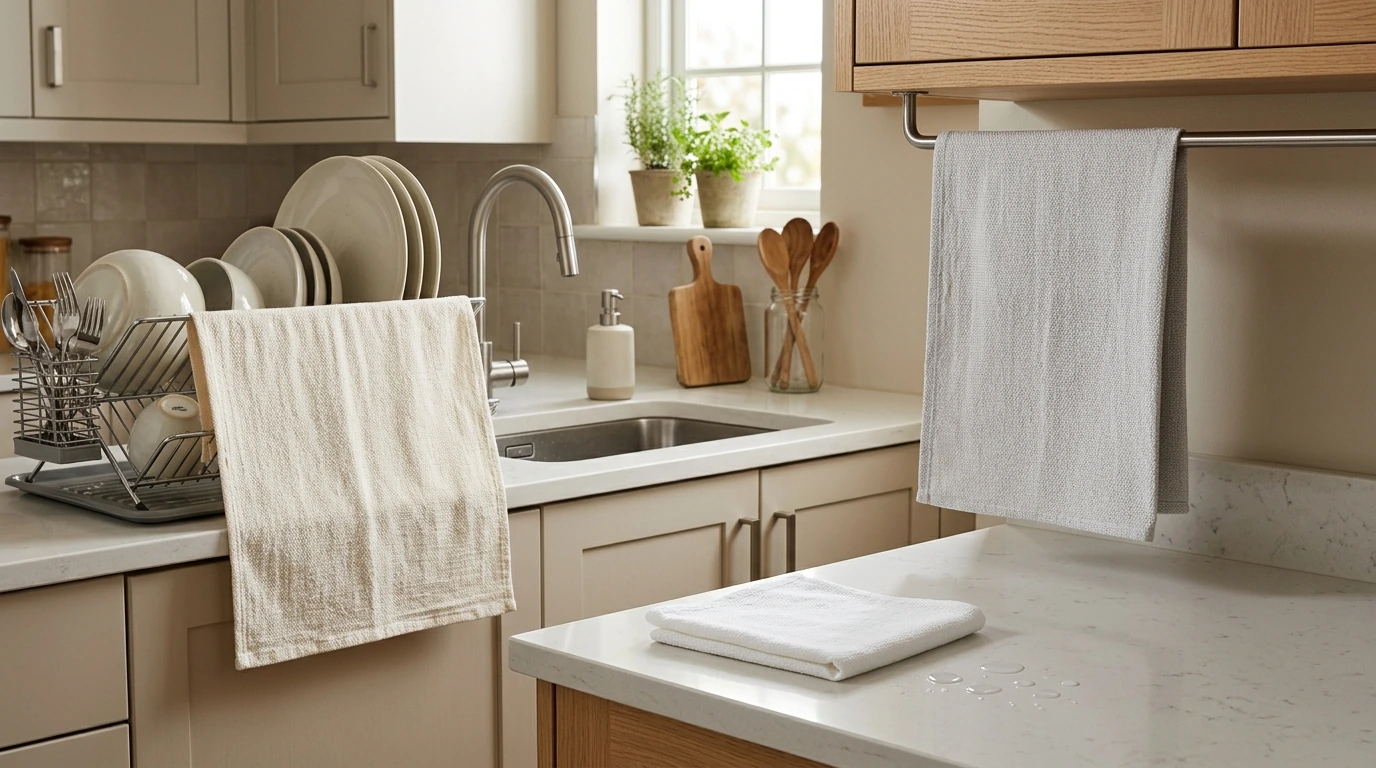 3-Piece Cotton Kitchen Towel Set for Daily Cleanup