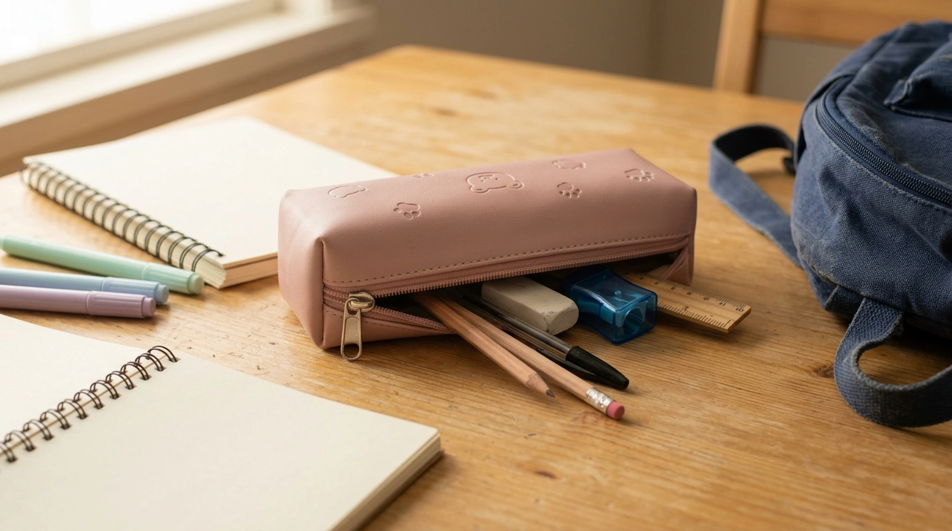 Cute Kawaii PU Pencil Case for Kids School Supplies