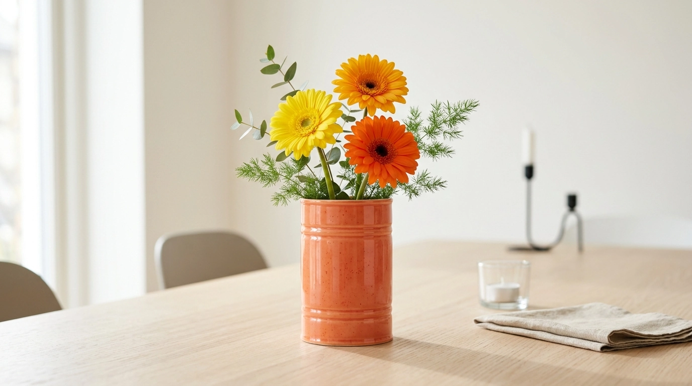 Pop-Art Ceramic Can Vase: Modern Flower Holder Décor