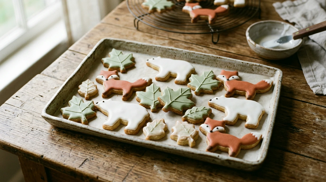 Polar Bear, Fox & Leaf Cookies: A Simple Forest Tray