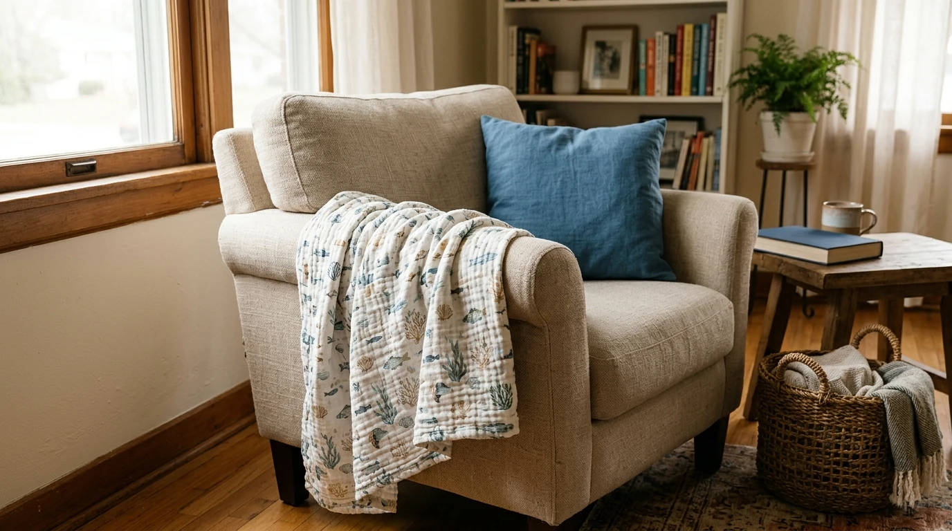 How to Style a Pure Cotton Gauze Sea World Blanket