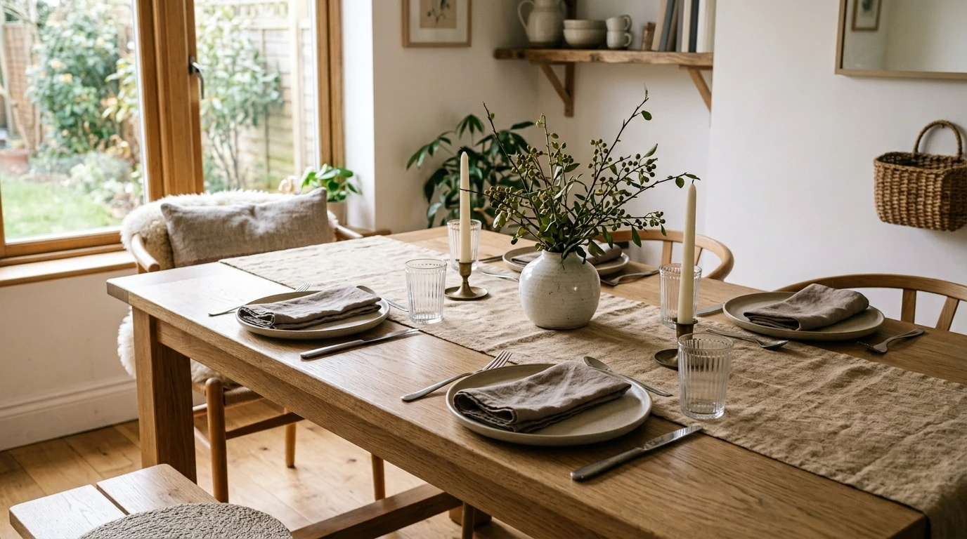 Warm Minimalism Table Decor Checklist for Cozy Hosting
