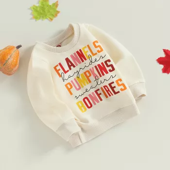 Colorful Kids Thanksgiving Sweatshirt for School & Photos