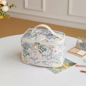Floral Blue Makeup Bag: Small Pouch, Big Daily Ease