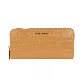 Beige Croco-Embossed Baldinini Trend Zip Wallet